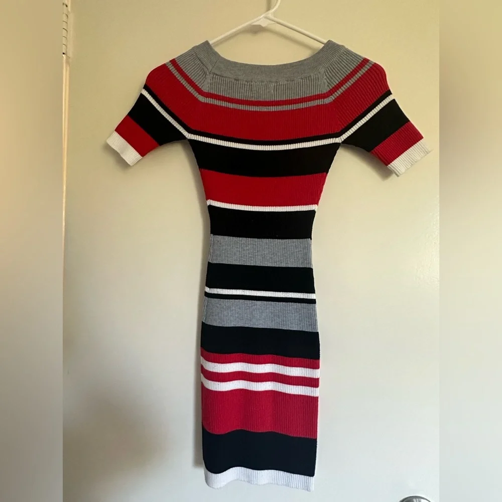 Fitted Striped Casual Dress. Sz Small - Picture 2 of 5